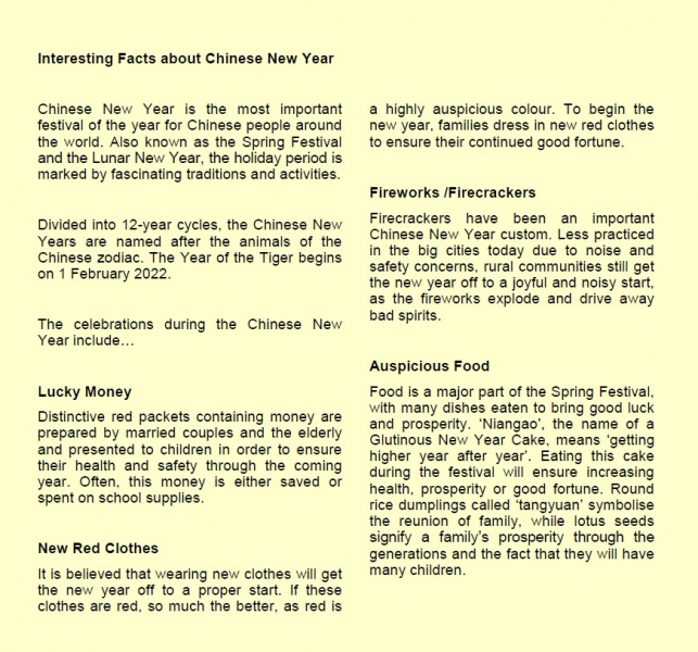 Interesting Facts About Chinese New Year