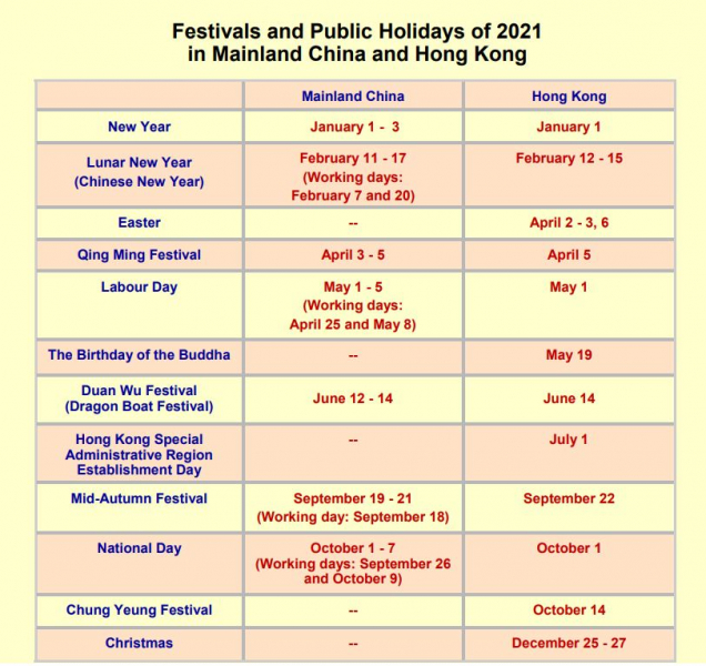 20201208_Festivals and Public Holidays of 2021